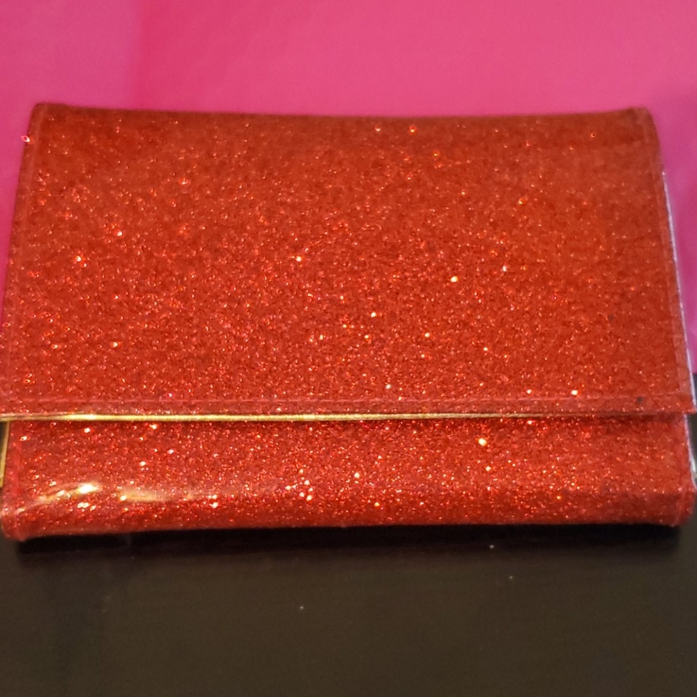 Kirks Foley Red Glitter wallet
